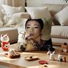 Gong Li Actress Cushion Cover Antidustmite Pillowcase Invisible Zipper Silky Short Plush Sofa Cushion Cover
