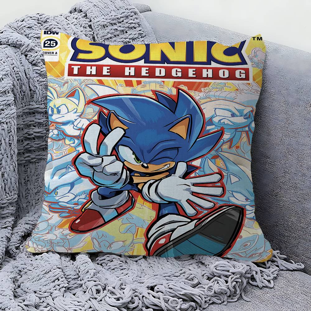 Anime Game S-SonicS Personalized Pillow Cover Kids Bedroom Wild Party Decor Pillowcase Kid Birthday Shower Gift