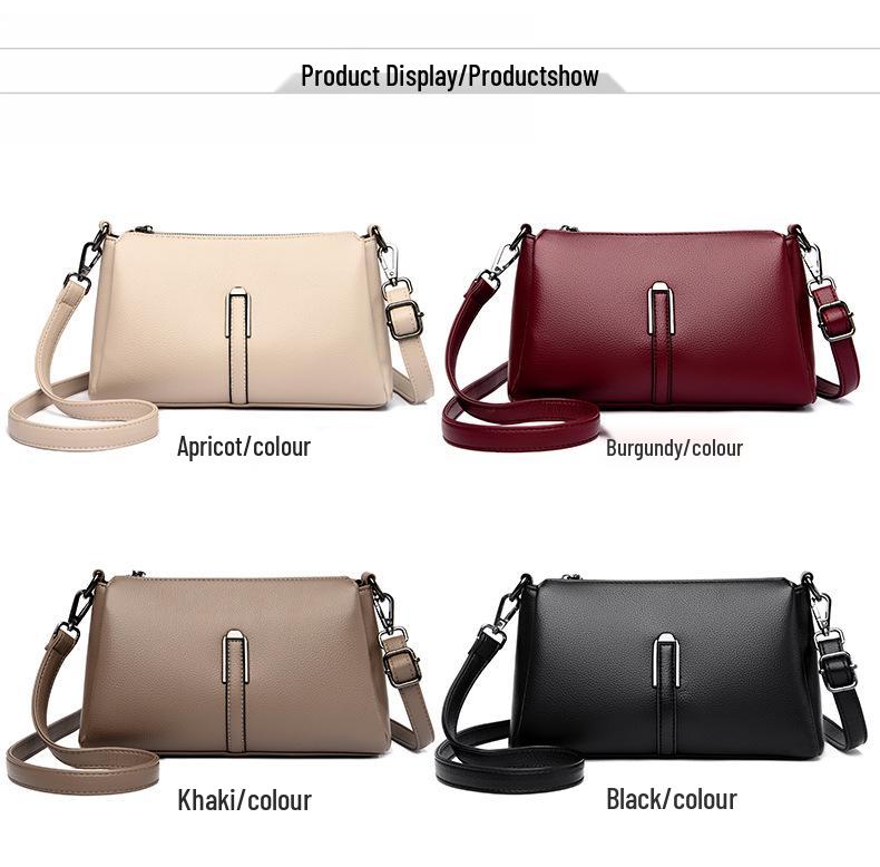 2026 Women's Versatile Crossbody Bag: Multi-layer, Large Capacity, Soft Leather, Small Square Design for Underarm or Shoulder