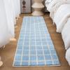 Striped Plaid Faux Wool Rug Living Room Sofa Cushion Decor Bedroom Window Sill Plush Rug Home Decor Room Aesthetics