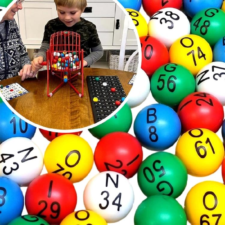 75pack Raffle Colorful Replacement Bingo Balls Multicolor Bingo Balls Easyly Read Number For Parties and Prize