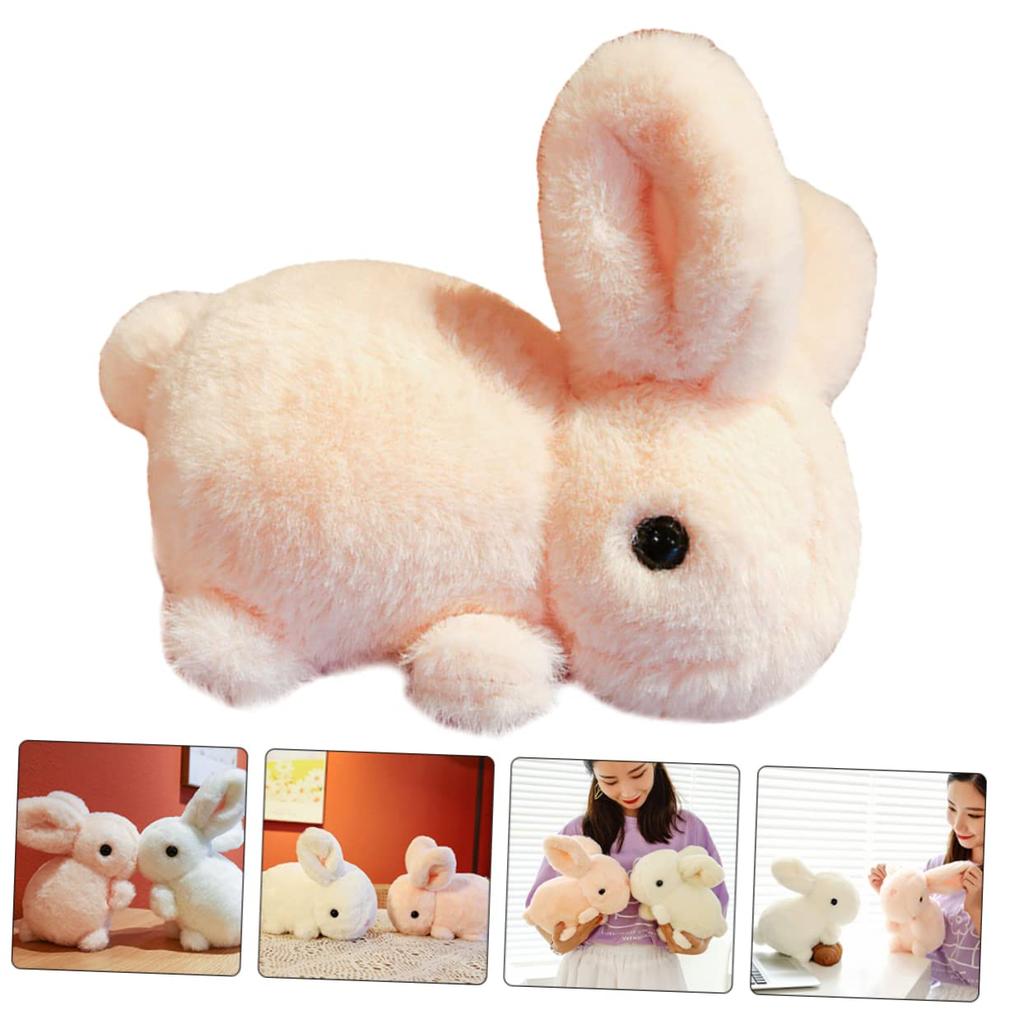 LIFKOME Fluffy Plush Rabbit Stuffed Animal Toy for and Pink Pillow, Birthdays, Celebrations, Christmas, 20cm,