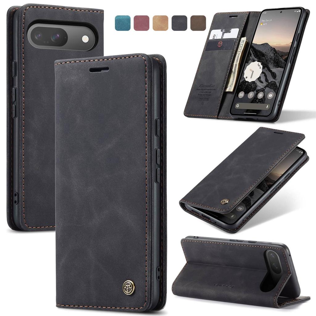Flip Wallet Case for Google Pixel 9A 9Pro XL, Leather Magnetic Folio Cover with Card Holder, Kickstand - TPU Shockproof Case