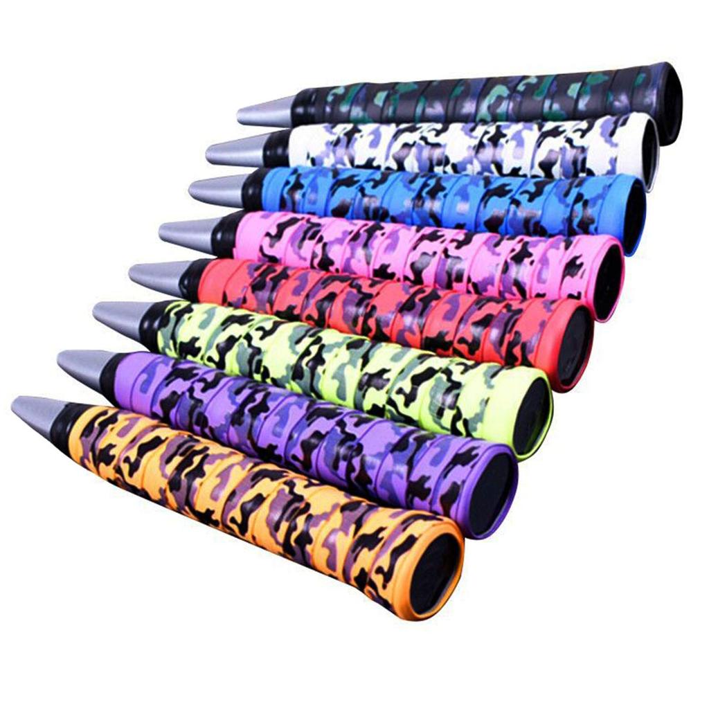 60 Pieces Camouflage Pattern Mix Tennis Drumstick Racket Overgrip Badminton Racket Grip Golf Baseball Bicycle Handle Squash Fishing Rod Sweat Band