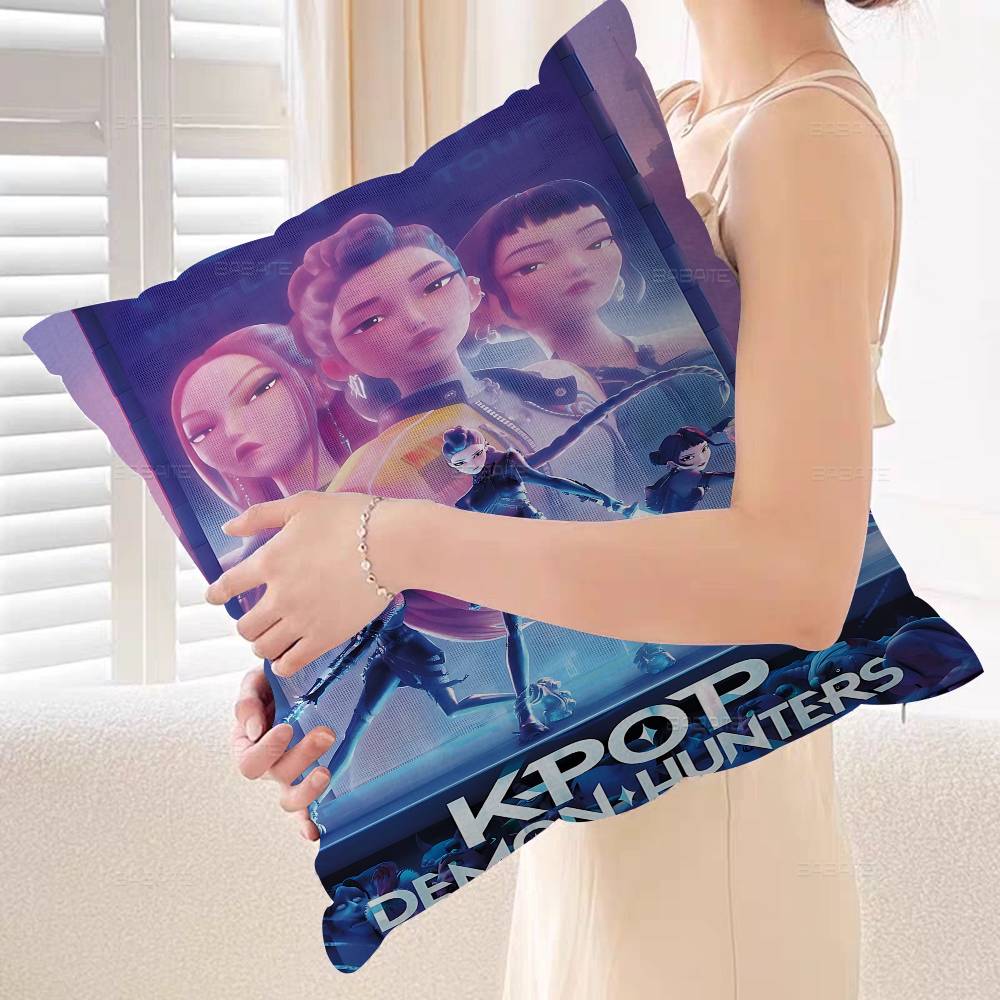 Anime K-Kpop Demon Hunters Pillow Cover Sofa Cushion Cover Home Room Decoration Children Gift