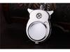 Retro Silver Owl Pocket Watch Necklace with Slide Cover - Nostalgic Cartoon Sweater Chain Pendant (Model 6105)