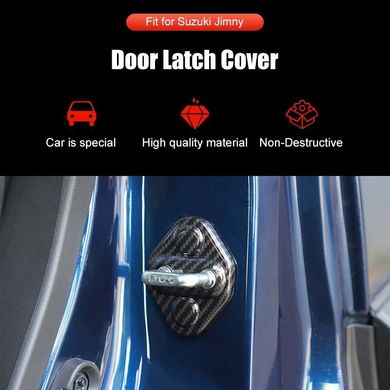 Car Decoration Accessories Door Lock Buckle Cover  For Suzuki Jimny 2019 Up 4-door Version ABS Plastic 