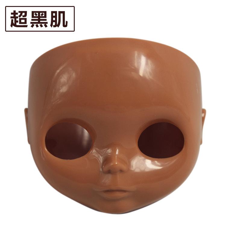 Blyth Doll Face Plate for diy blyth makeuo Including Back Plate and Screws White Black tan Skin Doll Makeup practice face shell