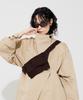 PLEATSMAMA Bow Crossbody Bag Deep Brown
