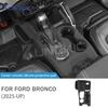 Silicone Rubber Gear Shift Panel Protector Cover Water Cup Holder Storage Box Container For Ford Bronco 2025 2026 Interior Accs