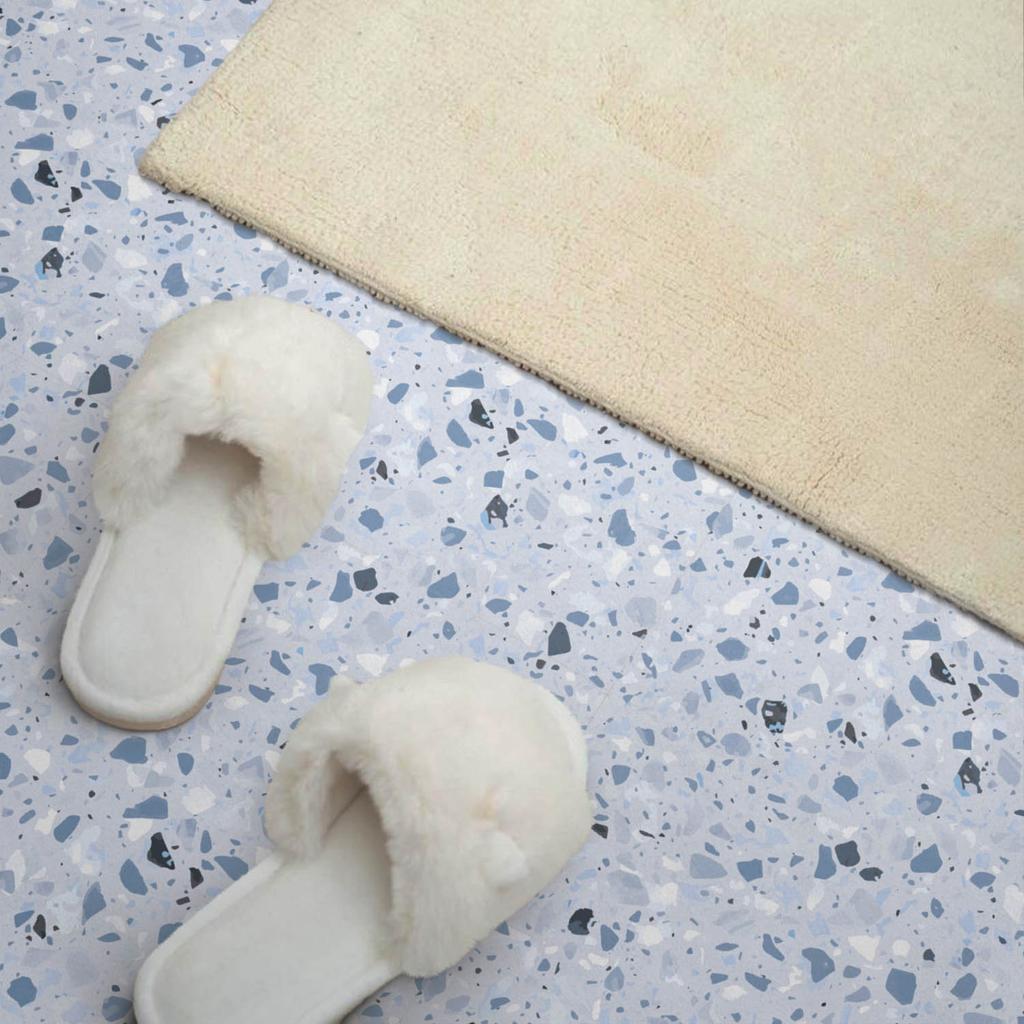 Set of Vinyl Floor Tiles with Stone Fragments Pattern 20x20x20 Cm