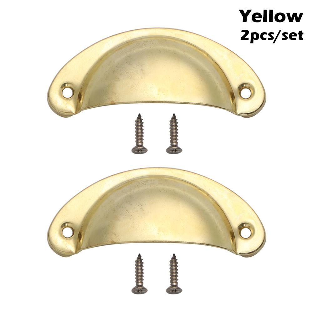 2PCS Antique Brass Shell Pull Handles Retro Iron Wardrobe Door 98MM Furniture Hardware Fittings Kitchen Drawer Knobs Cabinet