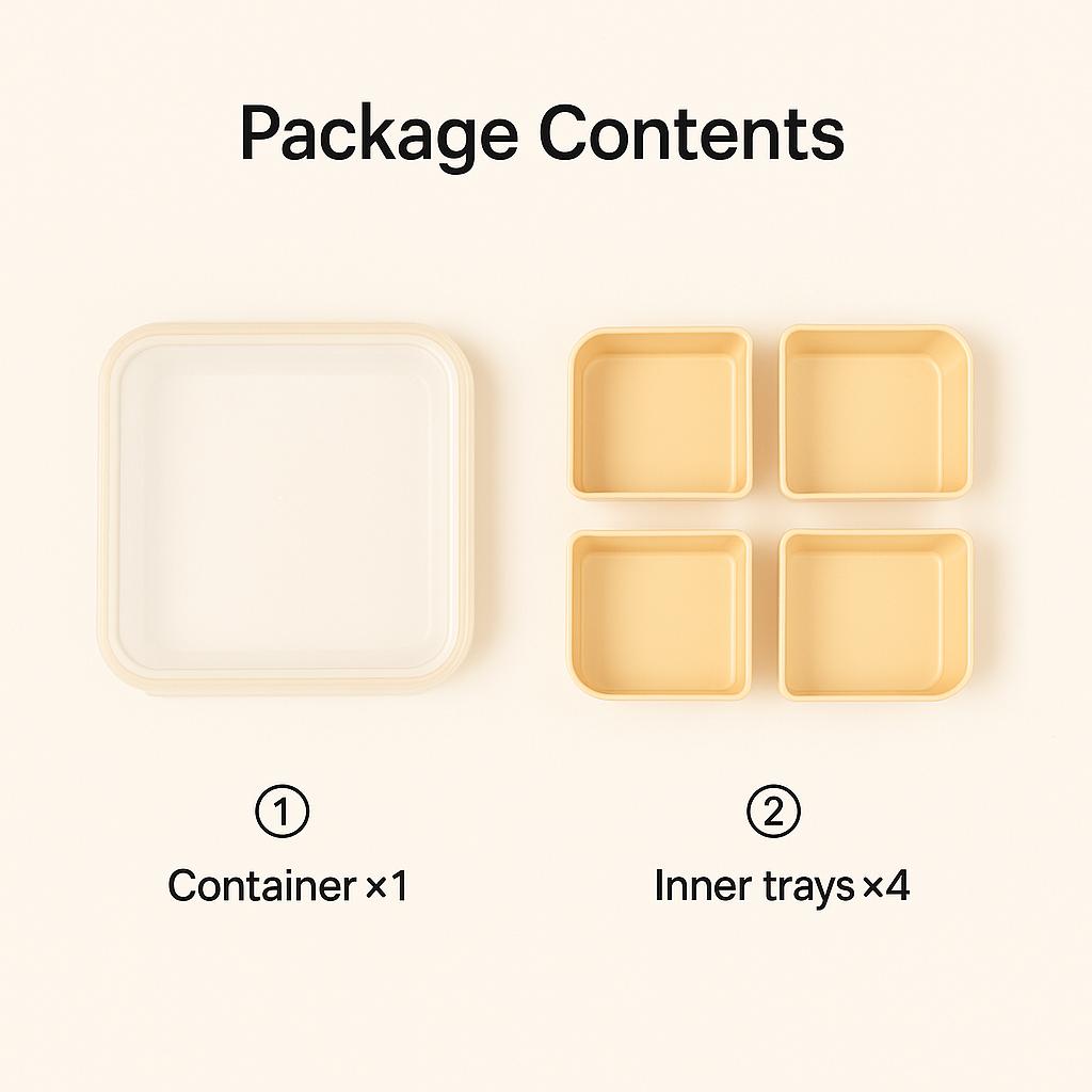 Maximize Your Meal Prep: Divided 4-Compartment Square Food Container (1.1L)