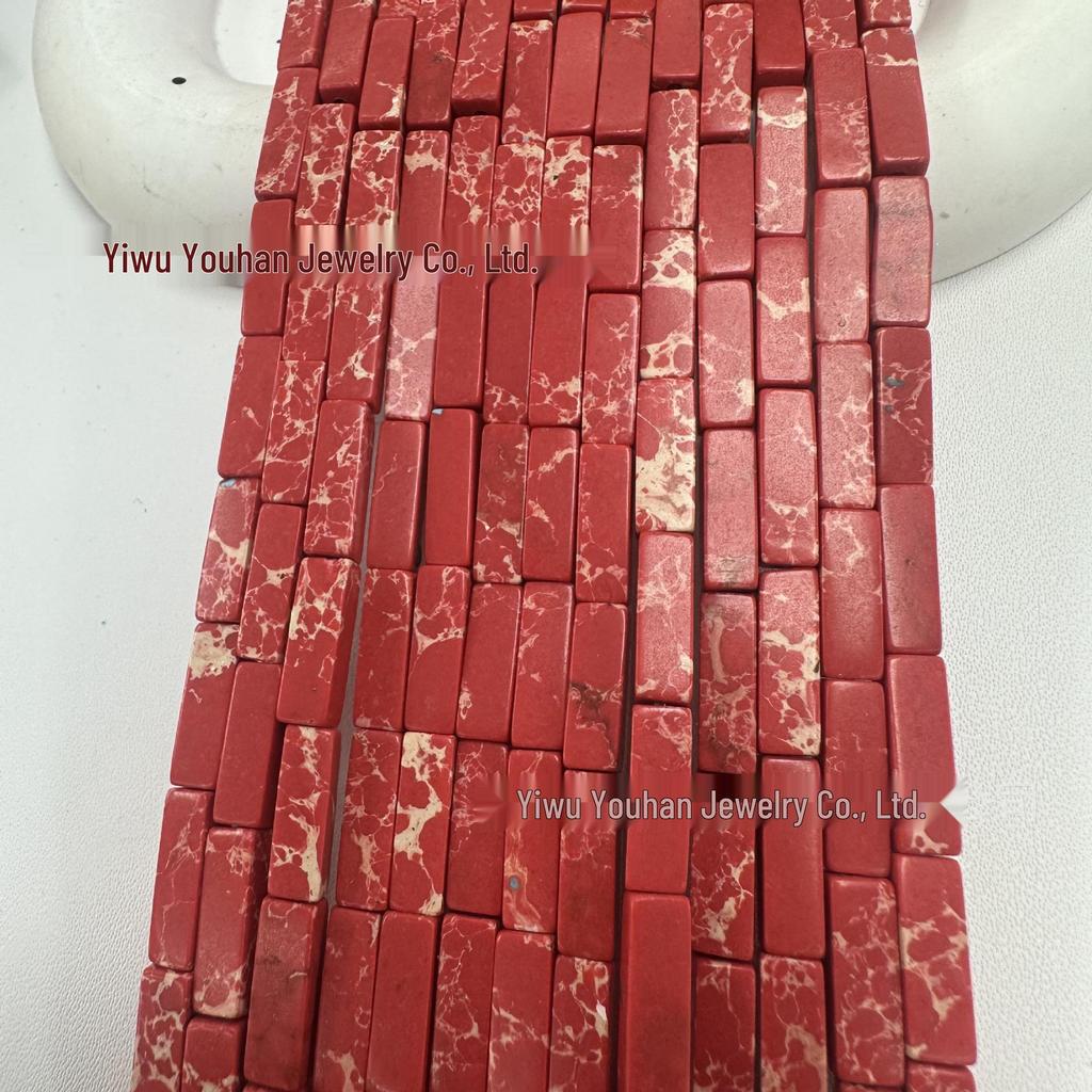 4x13mm Natural Stone Rectangle Bar Beads for DIY Jewelry and Bracelets