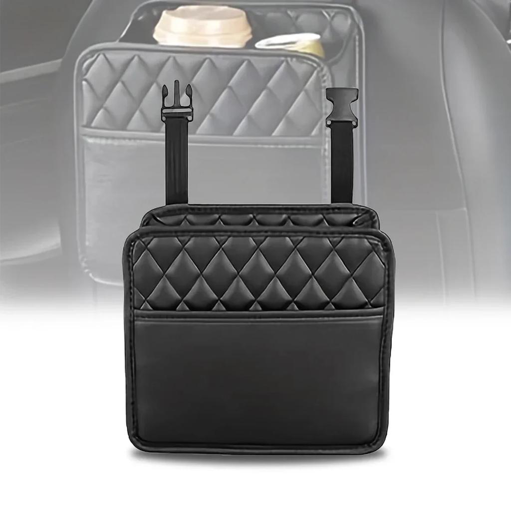 New Car Storage Bag, Storage Box, Car Trash Can, Portable Folding Storage Bag Organized Sleek Leather Car Seat Organizer-Durable
