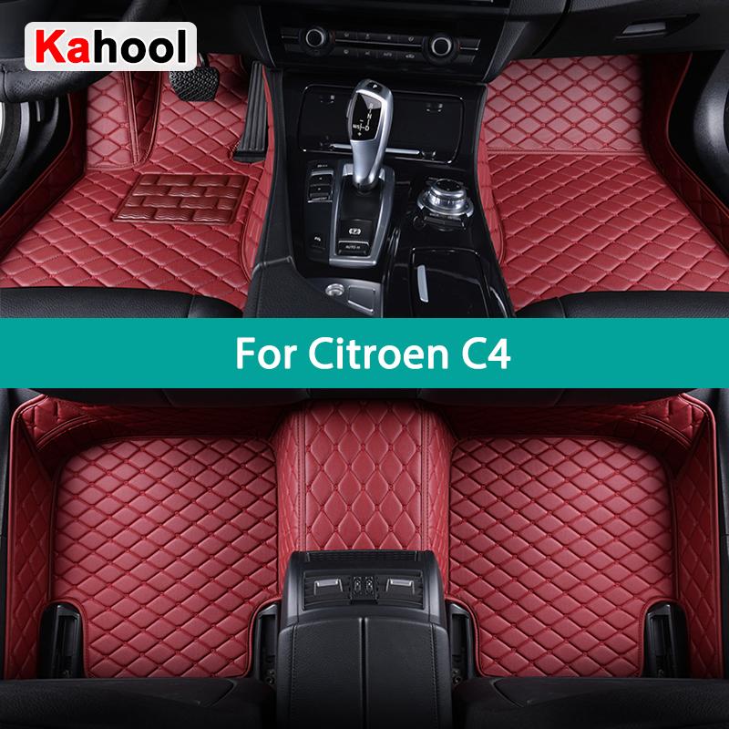 KAHOOL Maßgefertigte Auto-Fußmatten Für Citroen C4 Auto Teppiche Fuß Coche Zubehör
