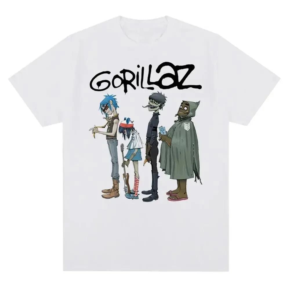 Music Band Gorillazs Punk Rock Print T Shirt 90s Casual Fashion Short Sleeve  T Shirt Unisex