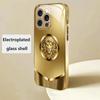 Chic Shiny Gold Lion Glass Cover fashion phone cases For iphone 17 case Glass Phone Case for iPhone 17 16 15 14 13 12pm Pro Plus