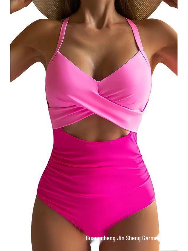 

Европейский и американский сексуальный женский слитный купальник с открытой спиной и перекрещивающимися бретелями L