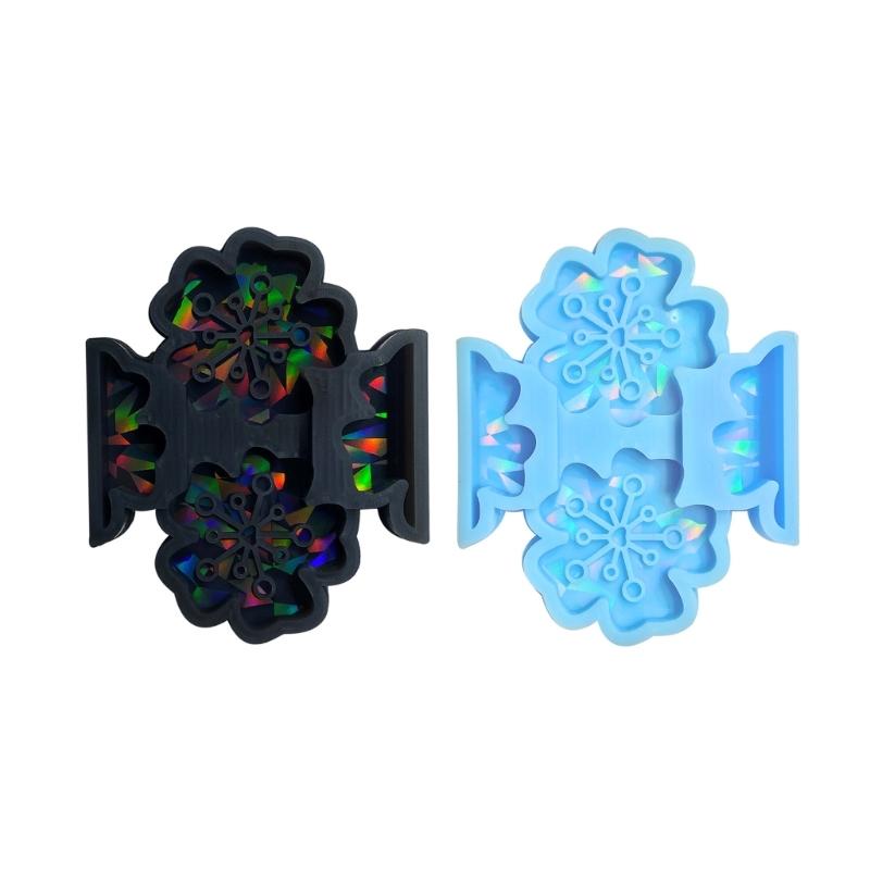 Holographic Resin Keychain Mold Flower Epoxy Resin Casting Mold for DIY Crafts Jewelry Making Phone Holder Silicone Mold