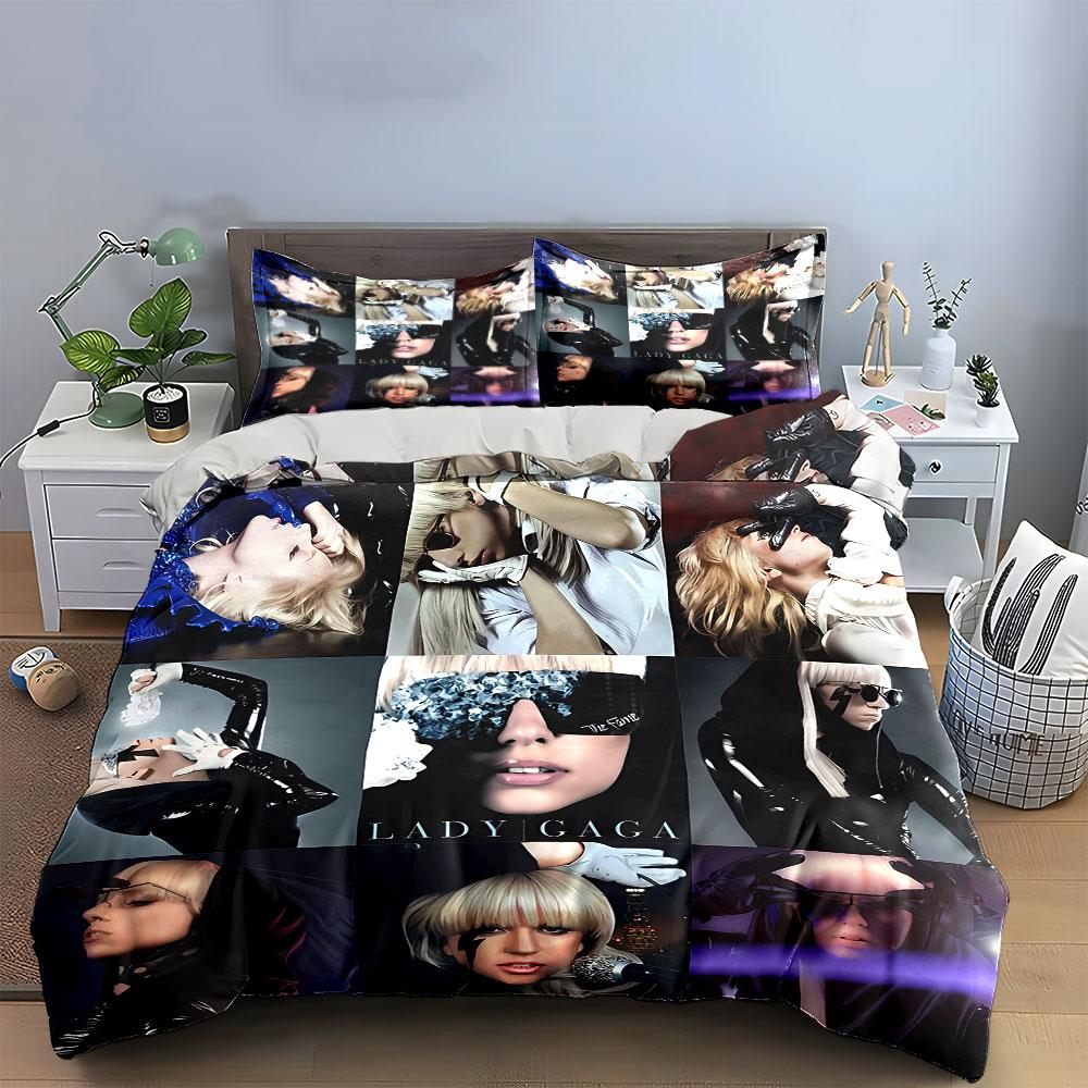 Pop Star Style Art Collage Bedding Duvet Cover Set Duvet Cover Pillowcases (1*Duvet Cover 2*Pillowcases, Without Duvet Insert)