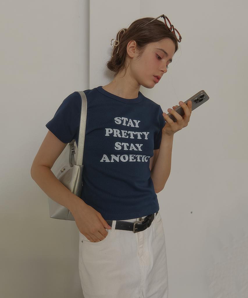 ANOETIC Anc Stay Pretty T-Shirt_Navy