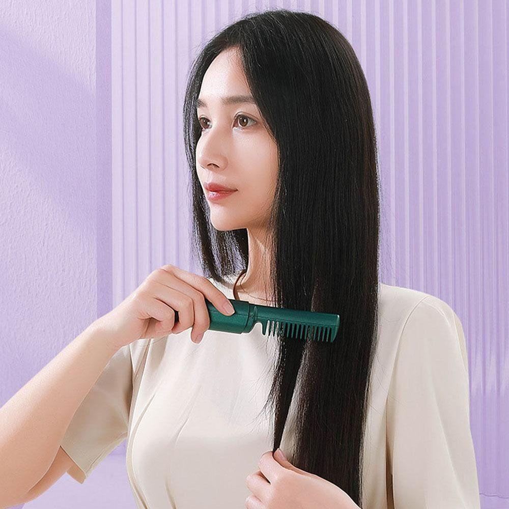 USB Hair Straightener Rechargeable Fast Heating Comb Portable Lazy Wireless Hair Hot Comb Women