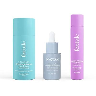 Foxtale 3-step PM Routine Skin Care Combo Kit | Cleanser Face Wash 100ml + Hydration Serum 30ml + Moisturizer 50ml