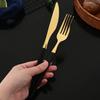 24Pcs Black Dinnerware Set Stainless Steel Tableware Knife Fork Coffee Spoon Teaspoons Cutlery Set Party Kitchen Flatware