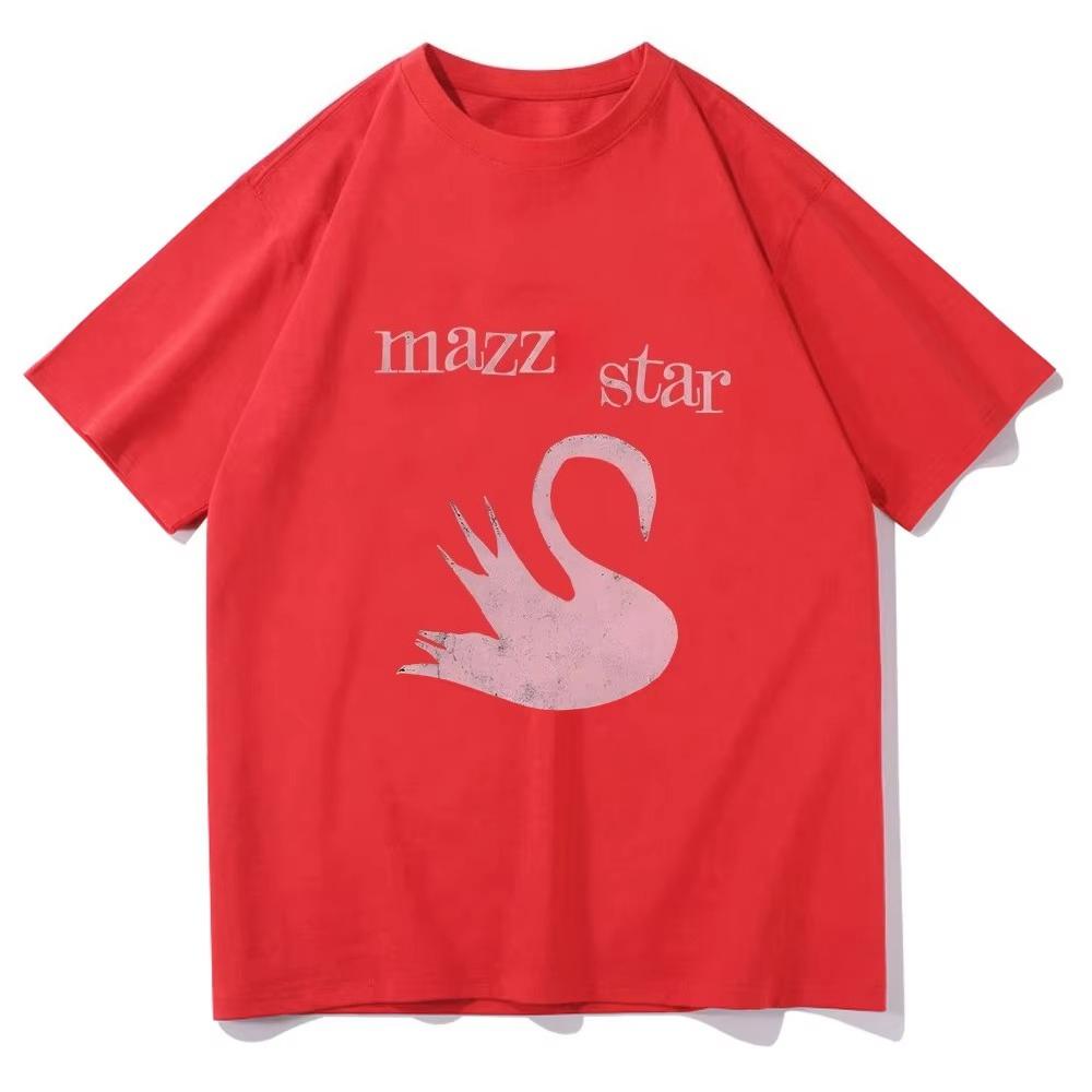 2025 Autumn and Winter Couples Simple Trend Pure Cotton Skin-friendly T-shirt Swan Printing Trend Large Size Men Women's T-shirt