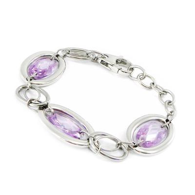 [I2892] - 'Calypso' Amethyst-violettes Stahlarmband