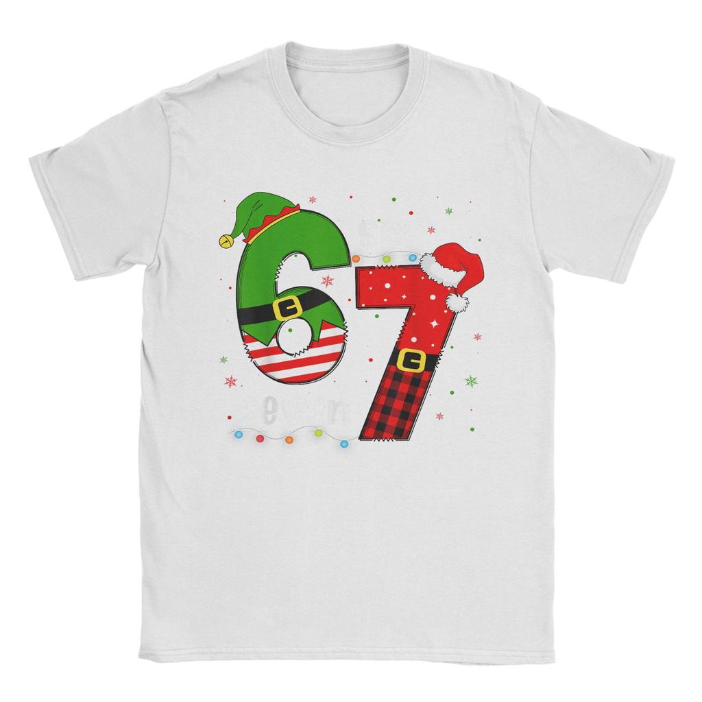 Funny 67 Six Seven Christmas Xmas 6 7 T-Shirt Summer Novelty T-Shirts Cotton O Neck Oversize Tees Short Sleeves Street Tshirt