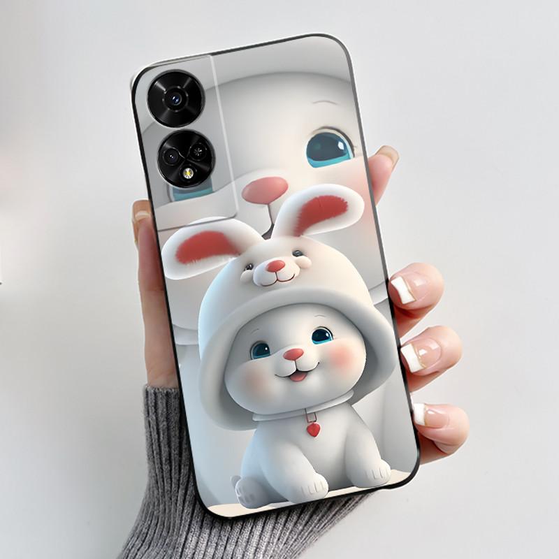For TCL 50 5G / 50 SE Case Cute Rabbit Soft Black Silicone Back Cover For TCL 50SE Phone Cases TCL50 XE NxtPaper 5G Etui Fundas