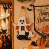 Indoor Outdoor Holiday Sign Black Cat Ghost Door Sign, Halloween Decorative Plaque, Wooden Hanging Craft Decorations Vintage Rustic Decor with