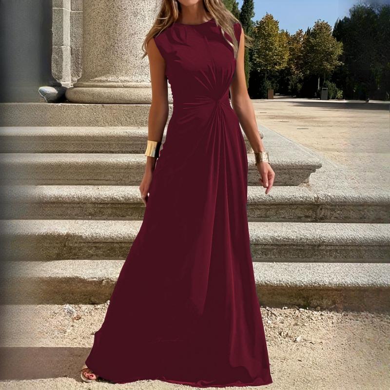 GMXIA Móda Ležérní Out Temperament Dojíždějící S pasem Elegantní Šaty s O-výstřihem Dlouhé šaty