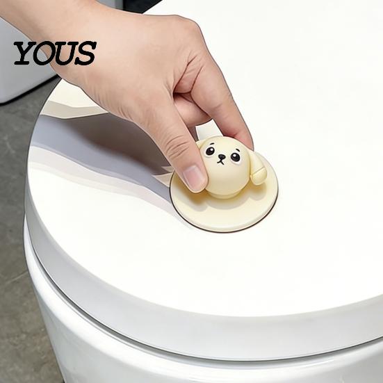 Noise Reduction Door Pad Cartoon Dog Handle Stopper, Self-Adhesive Knob Stop Wall Protector Protector, Quiet Shock Absorbent Bumper