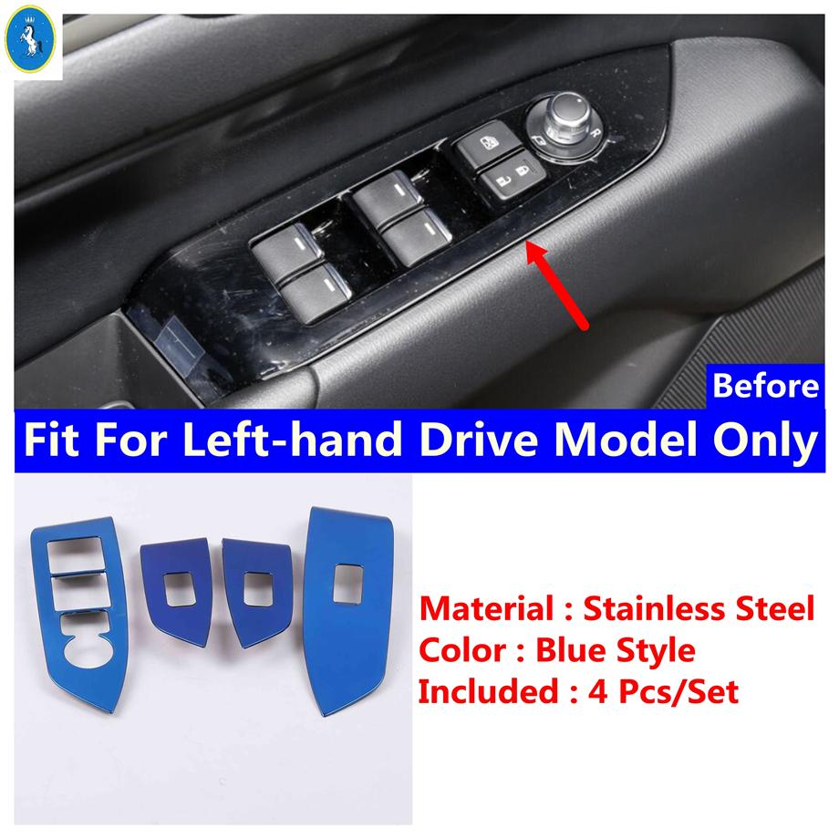 Car Accessories Inner Door Handle Armrest Window Glass Lift Button Control Panel Frame Cover Trim For Mazda CX-5 CX5 2017 -