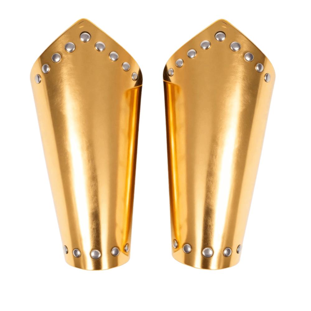 Silver Gold Rivet Knight Arm Guard Shiny Metallic Cosplay Arm Cuff Medieval Bracers Stage Show золотой
