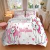 Custom 3pcs Romantic Pink Hearts Bedding Sets For All Sizes New 162D Printed Bed Cover Comforter Duvet Cover Pillowcase Bedroom Decoration