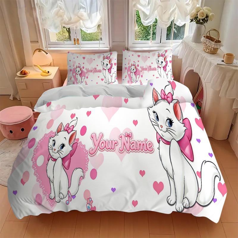 Custom 3pcs Romantic Pink Hearts Bedding Sets For All Sizes New 162D Printed Bed Cover Comforter Duvet Cover Pillowcase Bedroom Decoration