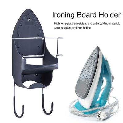 Wall Mount Ironing Board Hanger with Dual Hooks Heavy Duty Universal Laundry Room Iron Cord Holder Organizer Storage Rack