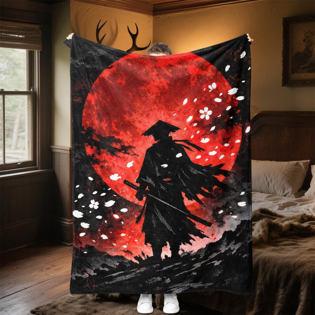 1PC Samurai Warrior Cosplay Costume Blanket Soft Comfortable All Seasons Perfect Sofa Office Travel Home Gift Idea