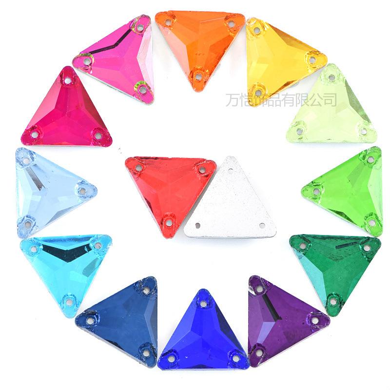 Triangular Glass Hand Sewn Drill, Crystal Diy Clothing Decorative Hair Accessories Rhinestone Accessories
