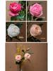 Handcrafted Rose Bouquet: Silk, Diamond Accents, Red & Pink for Living Room Decor