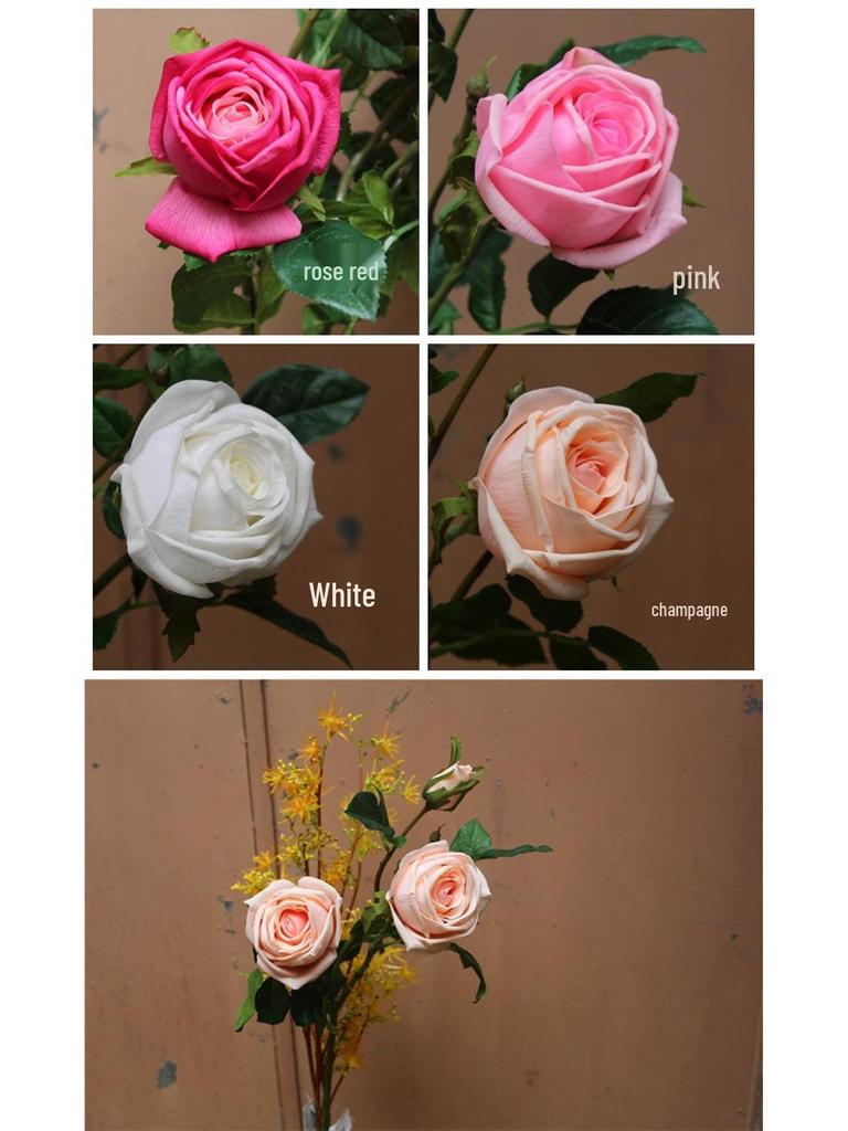 Handcrafted Rose Bouquet: Silk, Diamond Accents, Red & Pink for Living Room Decor