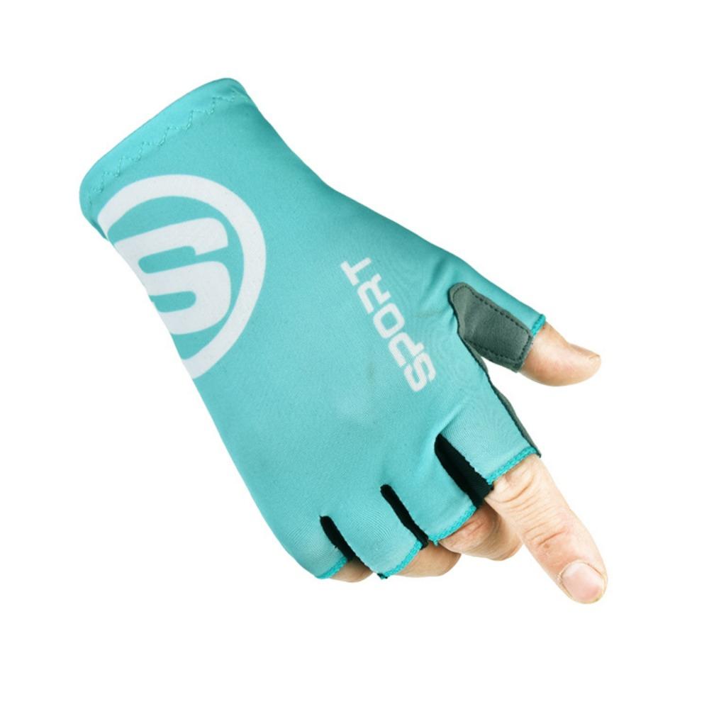 

Велоперчатки с половиной пальцев мужские и женские для горного велосипеда велосипедные солнцезащитные нескользящие износостойкие из ледяного шелка дышащие перчатки для занятий спортом на открытом воздухе L бирюзовый