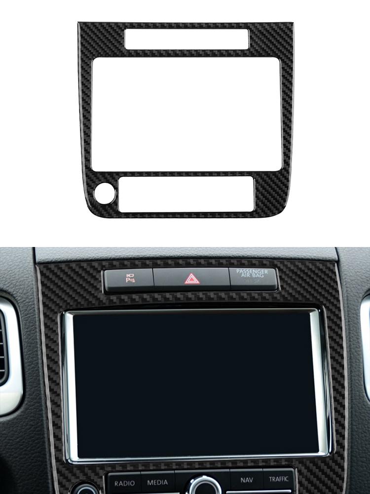 For Volkswagen VW Touareg 2011-2015 Car Carbon Fiber Sticker Version LHD Gear Shift Panel Interior Center control panel door