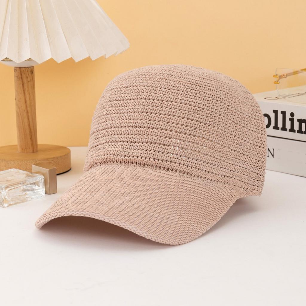Korean Knitted Hollow Baseball Cap with Adjustable Outdoor Versatile Casual Duckbill Cap for Spring and Summer, Men's and Women's Knitted Caps