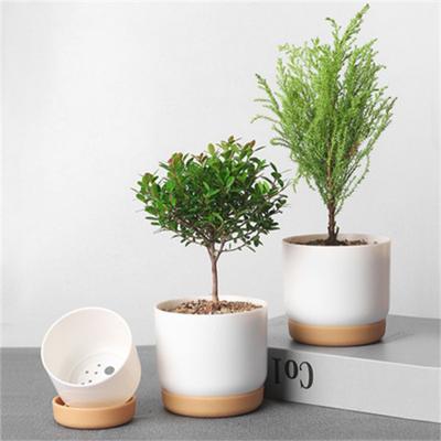 1ks Samozavlažovací květináč Automatický absorpce vody Skladování Kulatý dvouvrstvý sukulentní květináč Květináč na zelené rostliny