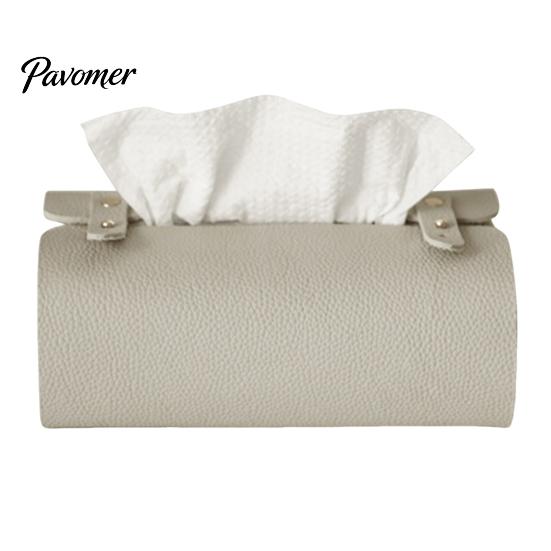 Bedroom Tissue Container Faux Leather Box, Minimalist Napkin Holder for Living Household Box Room Desk, Decorative Dispenser Cover Facial Tissues